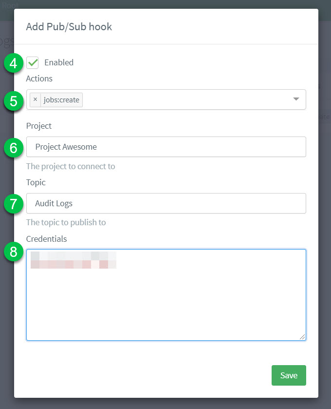 pubsub audit log