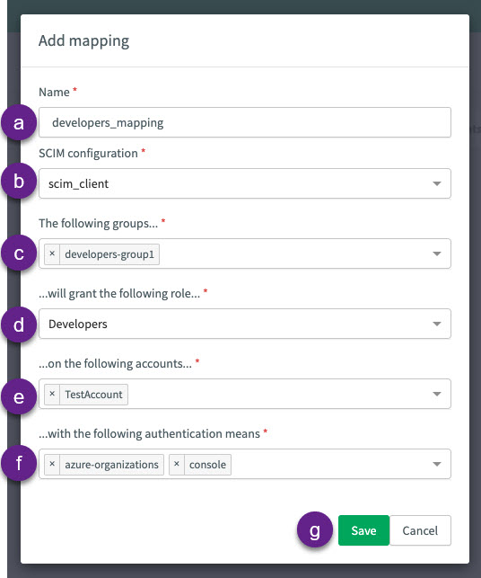 scim configuration mappings