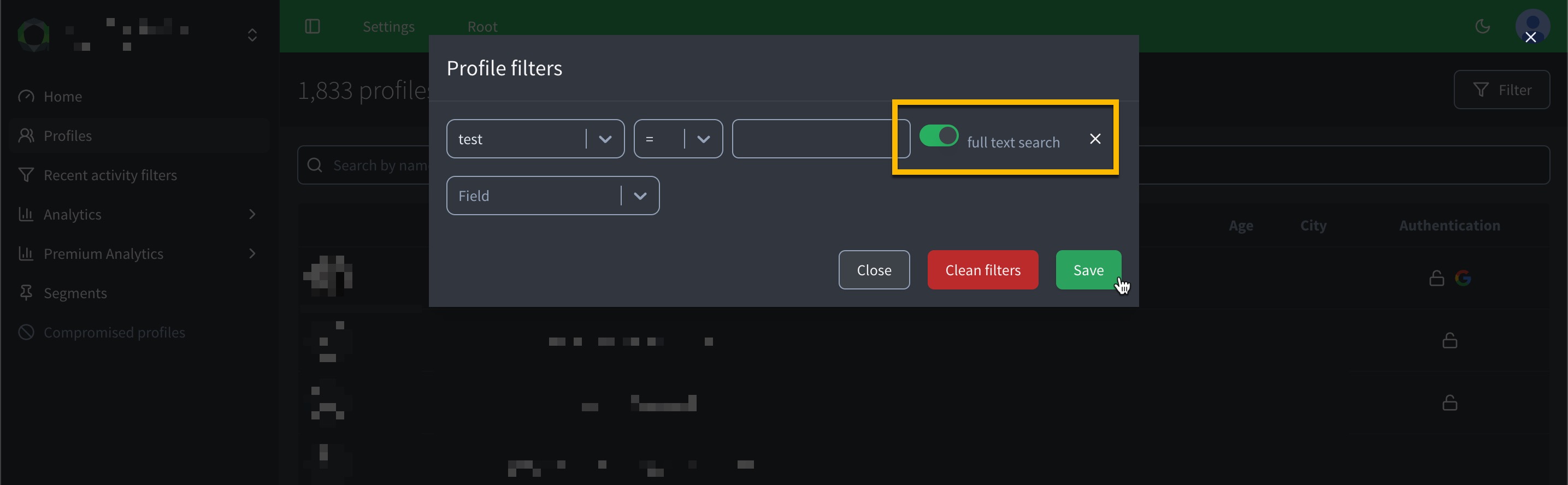 search custom string