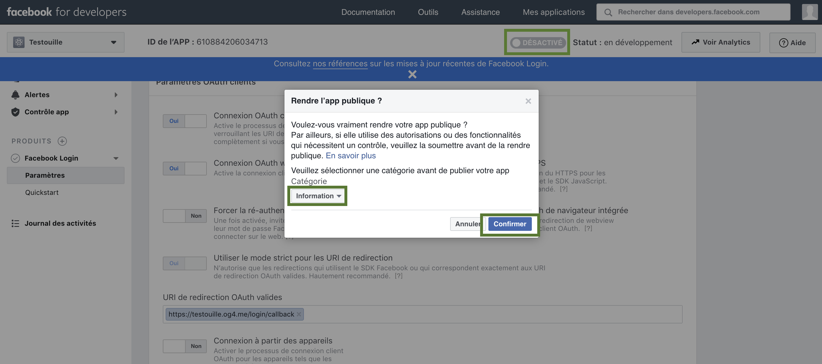 facebook make app public