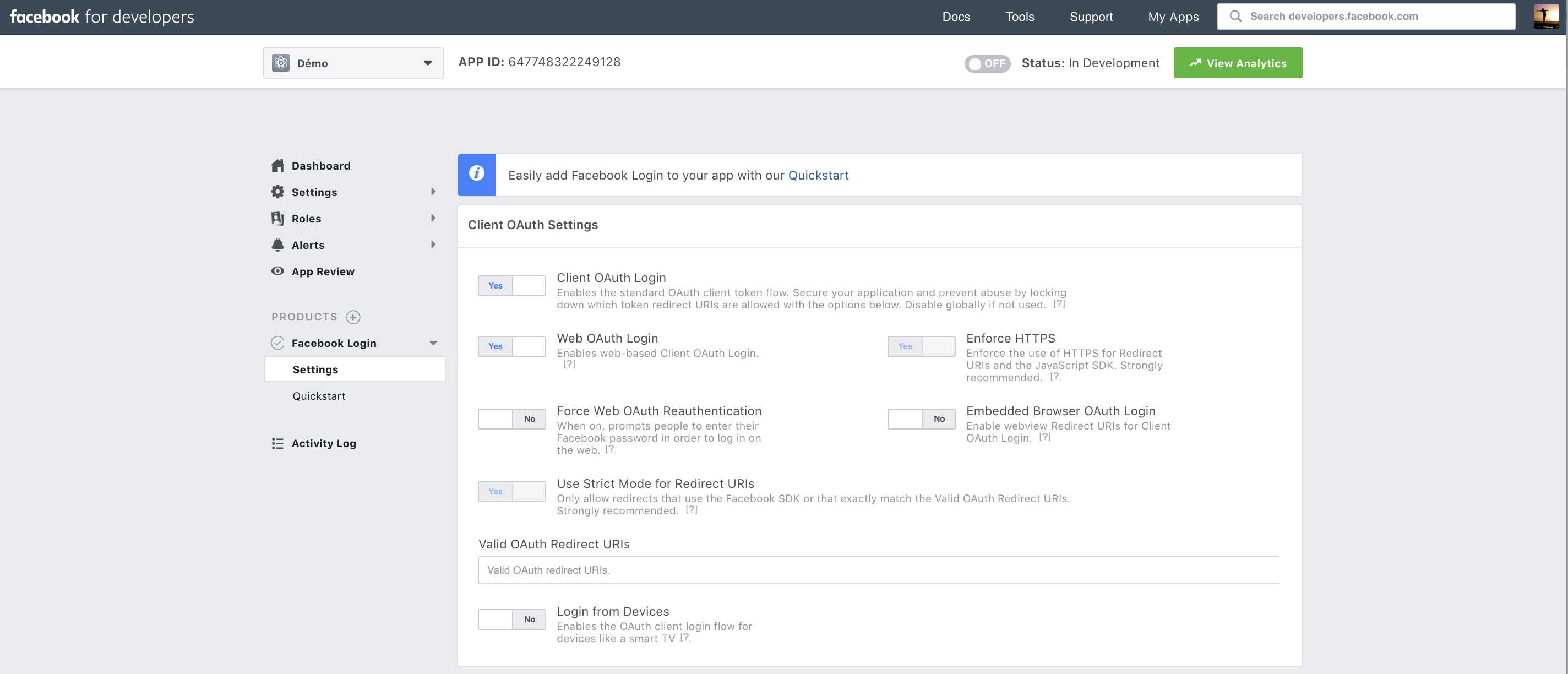 facebook oauth client