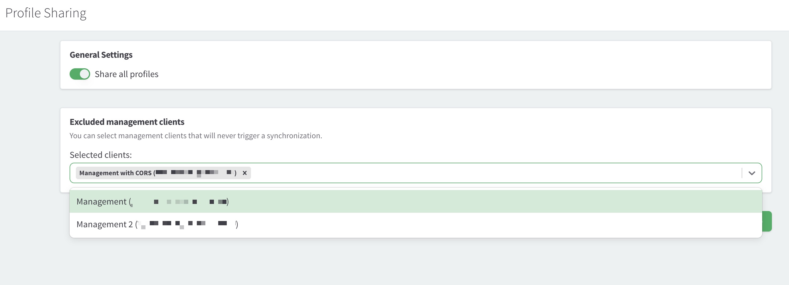 exclude management clients