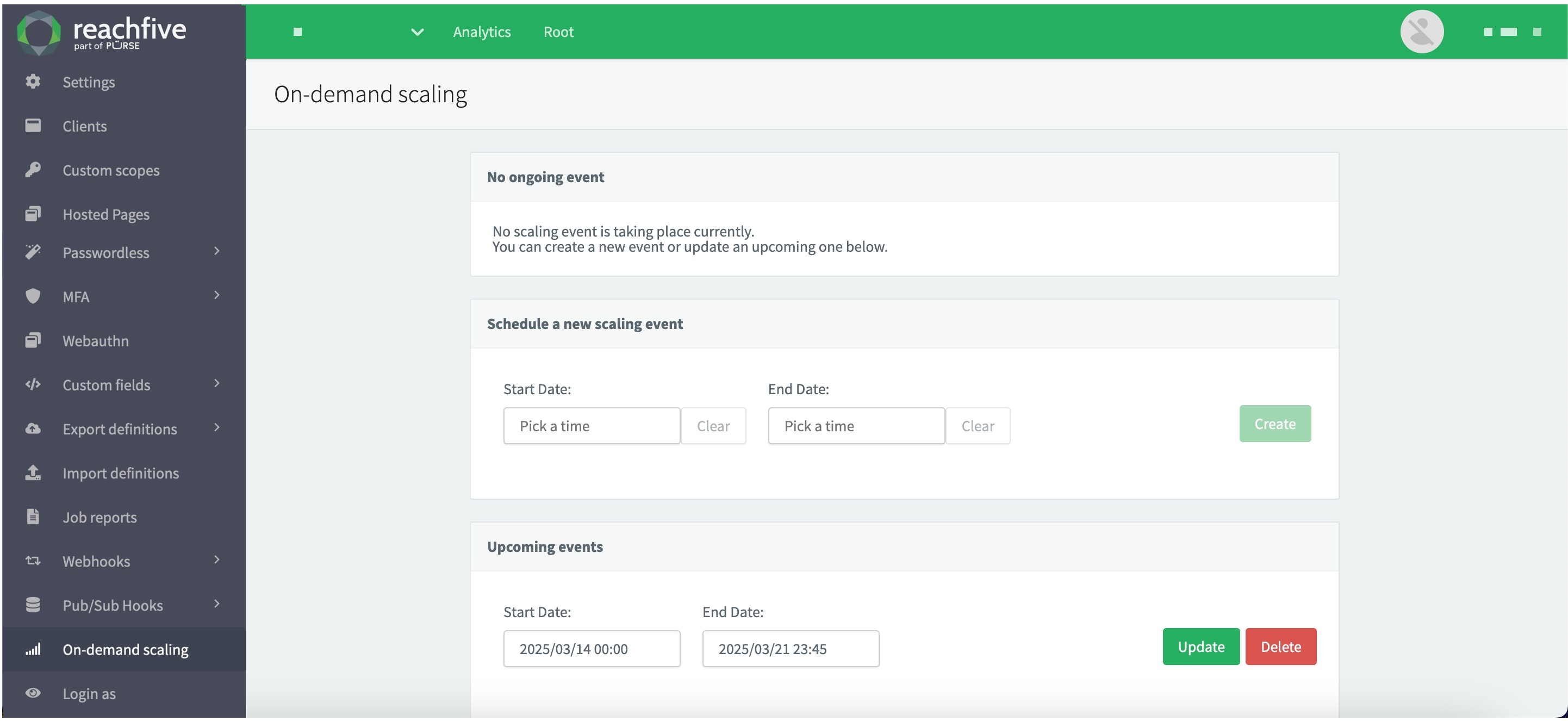 on demand scaling console instructions