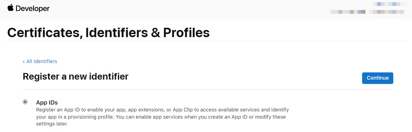 apple developer identifier appId
