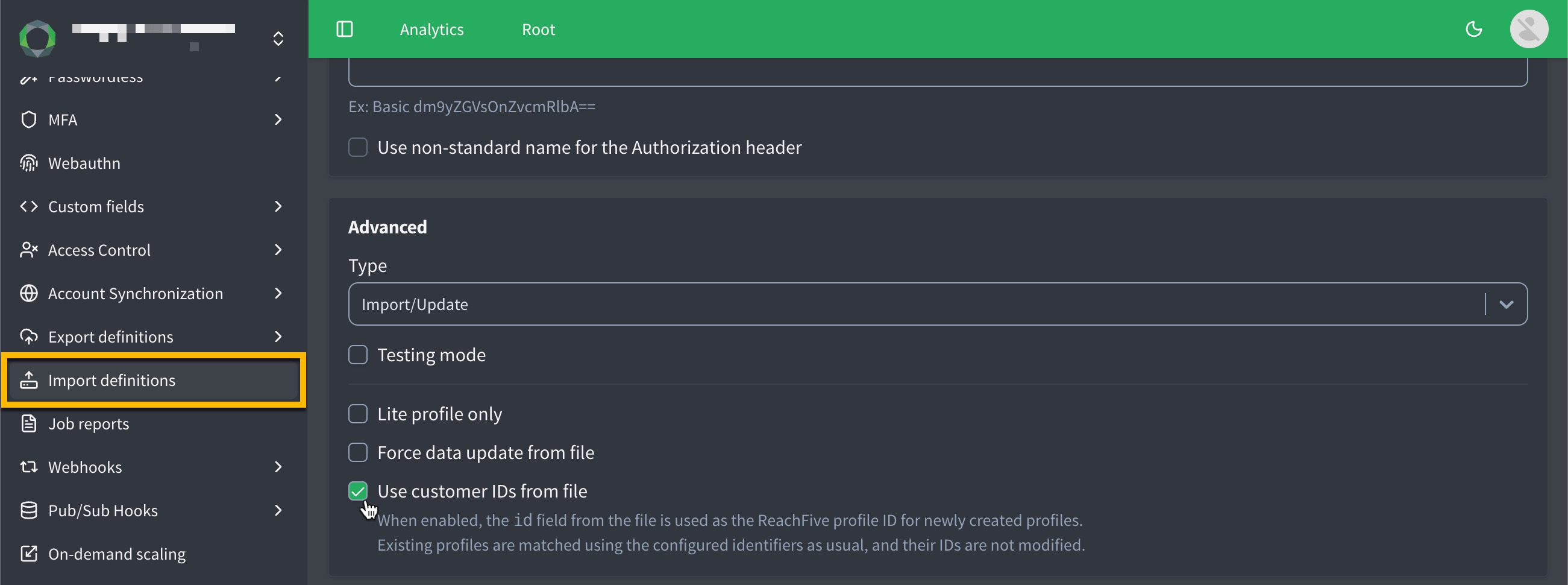 Importing IDs from a file
