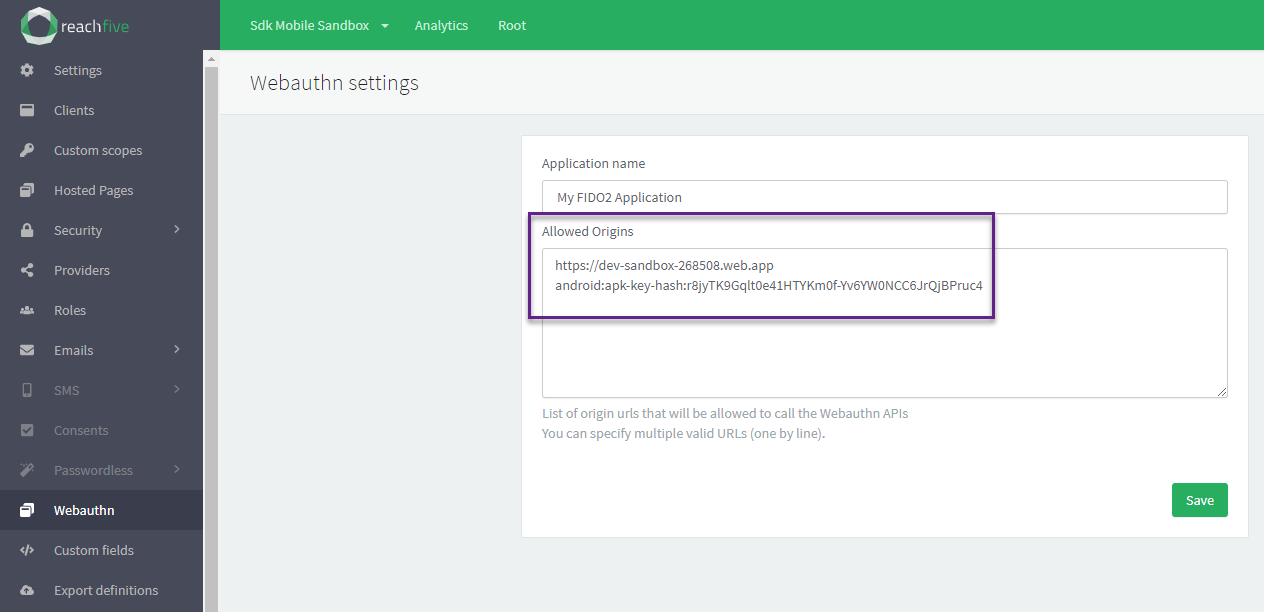 webauthn settings